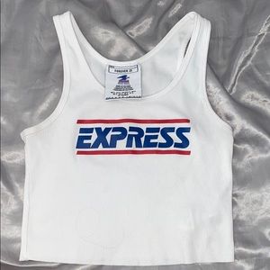 white ribbed F21 cropped tank